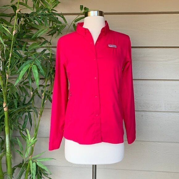 🎉Columbia Fuchsia Long Sleeve Button Up - Picture 7 of 7